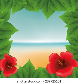 Summer design over colorful background, vector illustration.