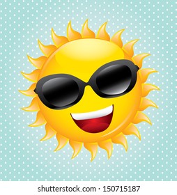 summer design over dotted background vector illustration  