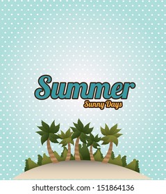 summer design over dotted background vector illustration