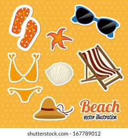 summer design over dotted   background vector illustration   