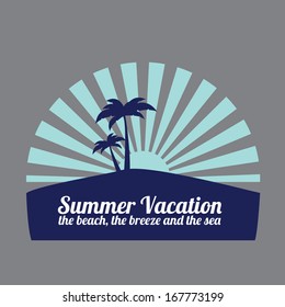 summer design over gray   background vector illustration    