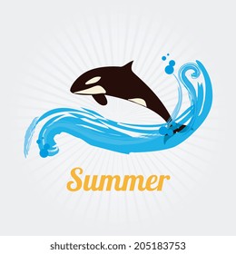 Summer design over gray background, vector illustration