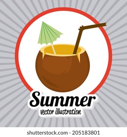 Summer design over gray background, vector illustration