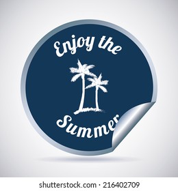 summer design over gray  background vector illustration