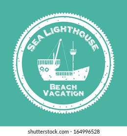 summer design over green  background vector illustration    