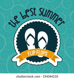 Summer design over green background, vector illustration
