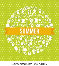 summer design over green background vector illustration