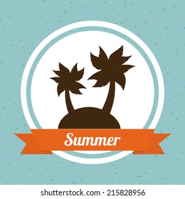 summer design over green  background vector illustration
