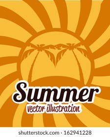 summer design over  grunge background vector illustration  