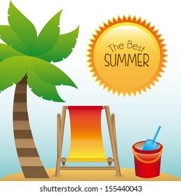 summer design over landscape background vector illustration  