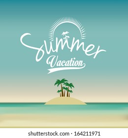 summer design over landscape   background vector illustration   