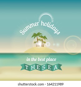 summer design over landscape  background vector illustration   