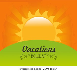 Summer design over landscape background, vector illustration