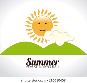 Summer design over landscape background, vector illustration
