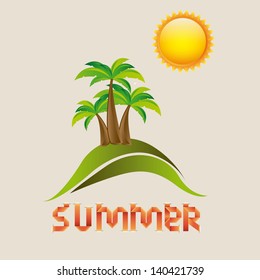 summer design over lilac background vector illustration