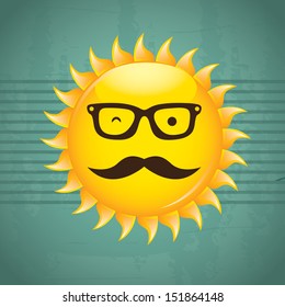summer design over lineal background vector illustration 