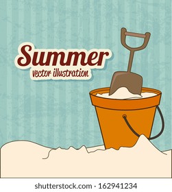 summer design over  lineal background vector illustration  
