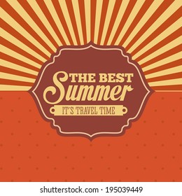 Summer design over orange background, vector illustration