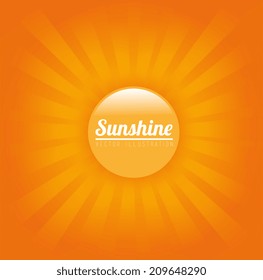 Summer design over orange background, vector illustration