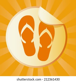 summer design over orange background vector illustration