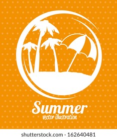 summer design over orange and blue background vector illustration  