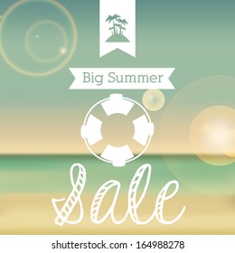 summer design over pattern  background vector illustration    