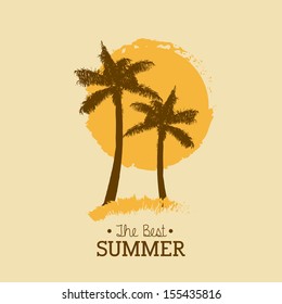 summer design over pink background vector illustration  