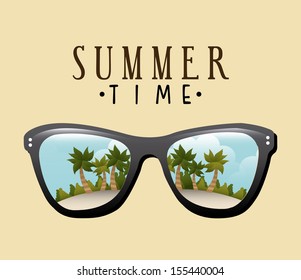 summer design over pink background vector illustration   