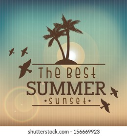 summer design over pink background vector illustration