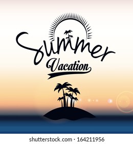 summer design over pink background vector illustration     