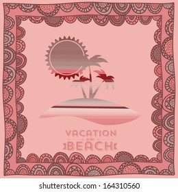 summer design over pink background vector illustration   