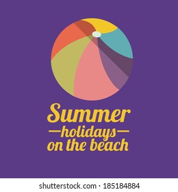 Summer design over purple background, vector illustration
