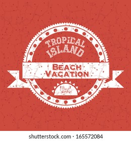 summer design over red background vector illustration    
