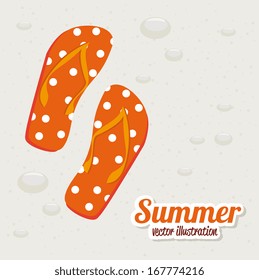 summer design over sand  background vector illustration   