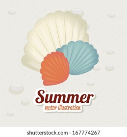 summer design over sand  background vector illustration   