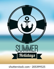 Summer design over seascape background, vector illustration