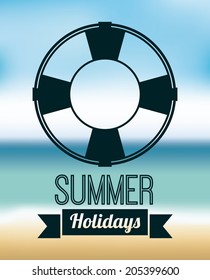 Summer design over seascape background, vector illustration