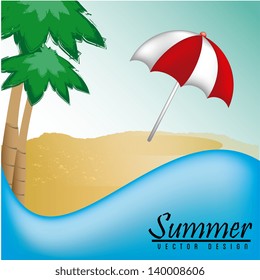 summer design  over sky background vector illustration