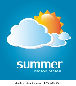 summer design over sky background vector illustration