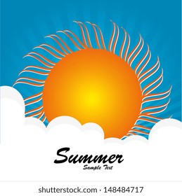 summer design over sky background vector illustration 