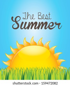 summer design over sky background vector illustration 