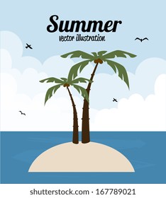 summer design over  sky  background vector illustration   