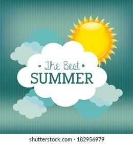 summer design over sky background vector illustration  