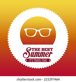 summer design over sunset background vector illustration