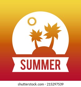 summer design over sunset background vector illustration
