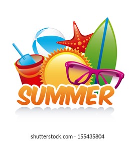summer design over white background vector illustration  