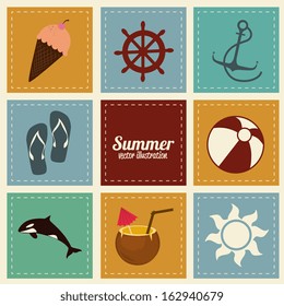 summer design over white  background vector illustration  