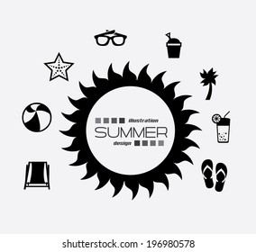 Summer design over white background, vector illustration