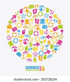 summer design over white background vector illustration