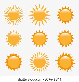Diseño de verano sobre fondo blanco, ilustración vectorial